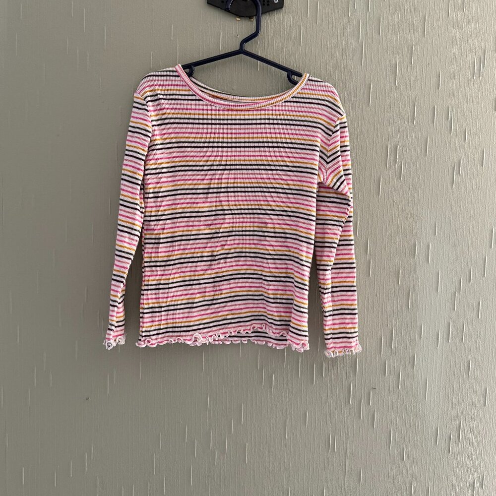 COPY - Girl's striped long sleeve thermal.  Garanimals size 5T.